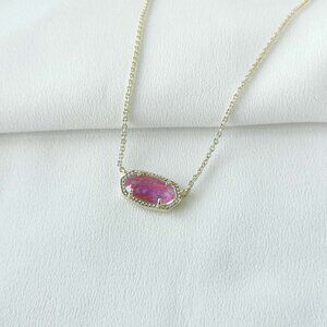 Kendra Scott Elisa Fuchsia Kyocera Opal Gold Necklace | NEW